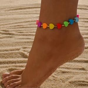 Multicolor Heart Anklet